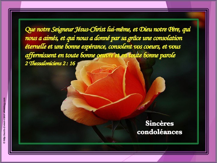 Sincères condoléances