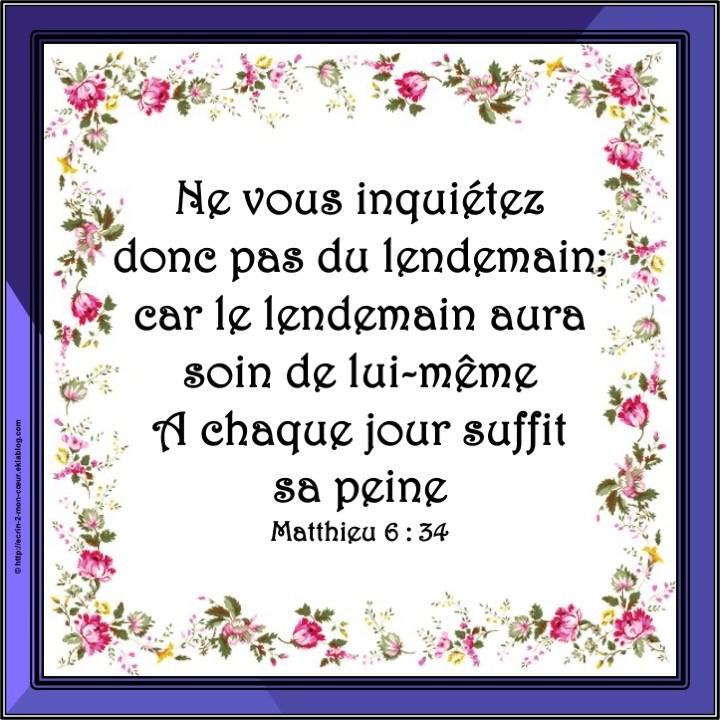 Matthieu 6 : 34