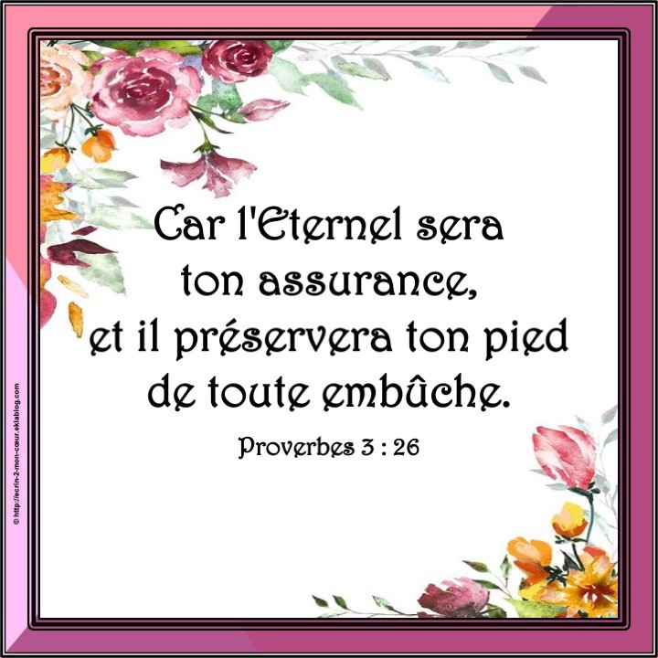 Proverbes 3 : 26