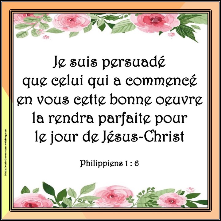 Philippiens 1 : 6