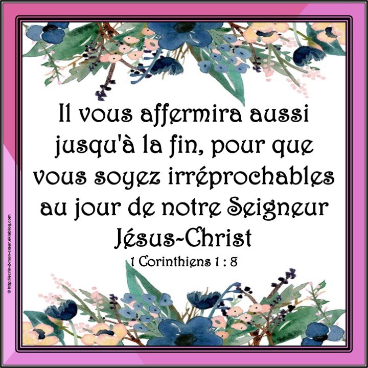 1 Corinthiens 1 : 8